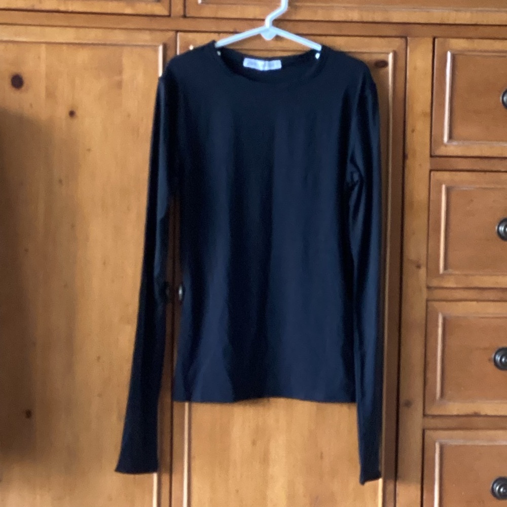 Zara NWOT Long Sleeve Black T Shirt Woman’s Size S